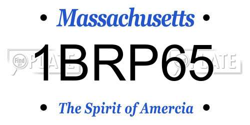 1BRP65 Massachusetts License Plate