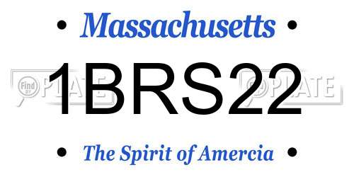 1BRS22 Massachusetts License Plate