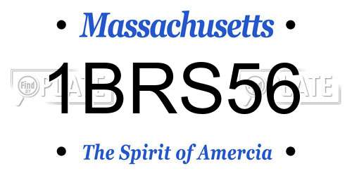 1BRS56 Massachusetts License Plate