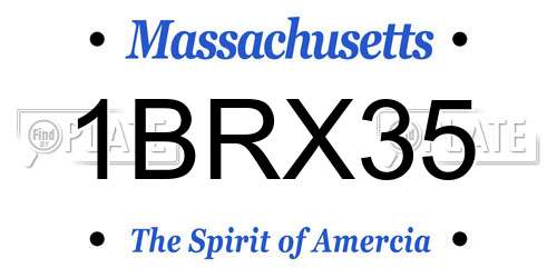 1BRX35 Massachusetts License Plate