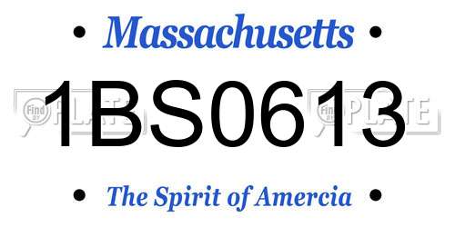 1BS0613 Massachusetts License Plate