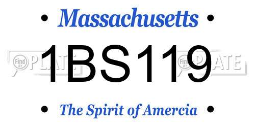 1BS119 Massachusetts License Plate