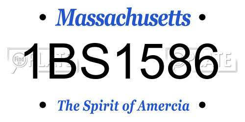 1BS1586 Massachusetts License Plate