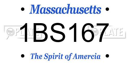 1BS167 Massachusetts License Plate