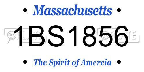 1BS1856 Massachusetts License Plate