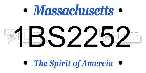 1BS2252 Massachusetts License Plate