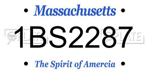 1BS2287 Massachusetts License Plate