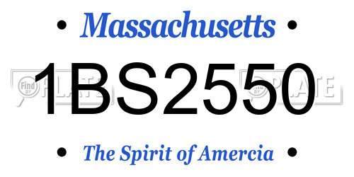 1BS2550 Massachusetts License Plate