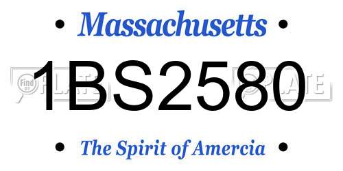 1BS2580 Massachusetts License Plate