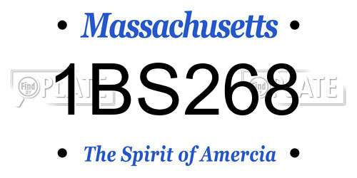 1BS268 Massachusetts License Plate