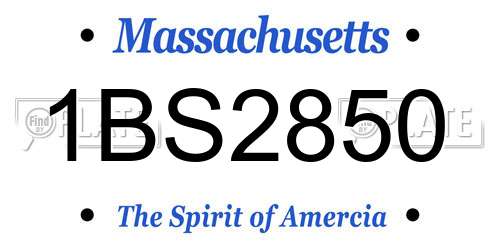 1BS2850 Massachusetts License Plate