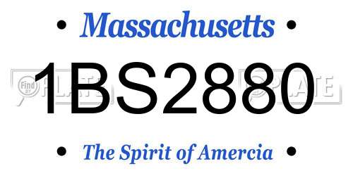 1BS2880 Massachusetts License Plate