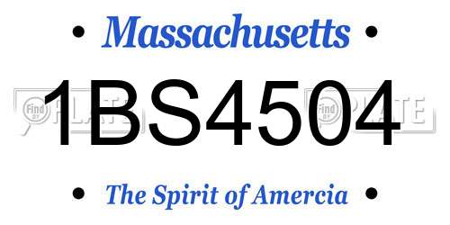 1BS4504 Massachusetts License Plate