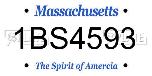 1BS4593 Massachusetts License Plate