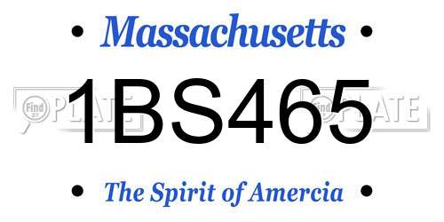 1BS465 Massachusetts License Plate