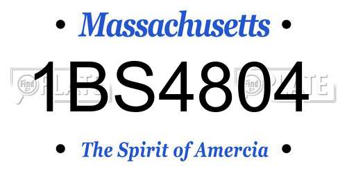 1BS4804 Massachusetts License Plate