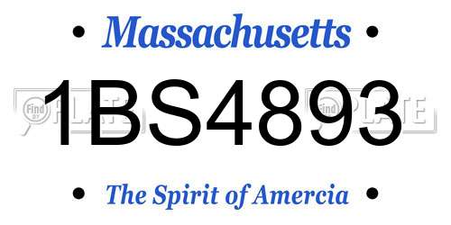 1BS4893 Massachusetts License Plate