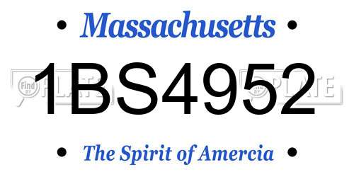 1BS4952 Massachusetts License Plate