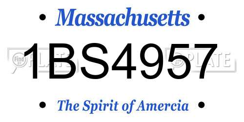 1BS4957 Massachusetts License Plate