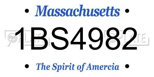 1BS4982 Massachusetts License Plate