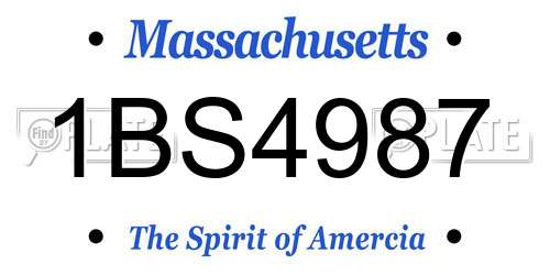 1BS4987 Massachusetts License Plate
