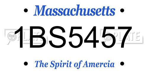 1BS5457 Massachusetts License Plate
