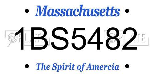 1BS5482 Massachusetts License Plate