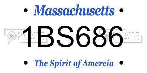 1BS686 Massachusetts License Plate