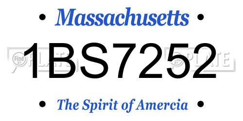 1BS7252 Massachusetts License Plate