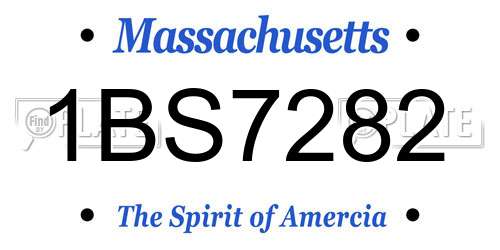 1BS7282 Massachusetts License Plate