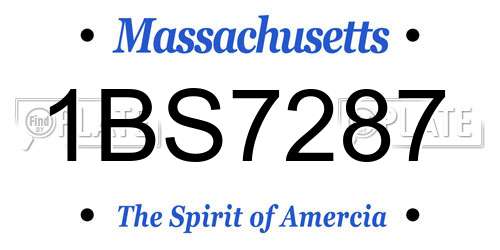 1BS7287 Massachusetts License Plate