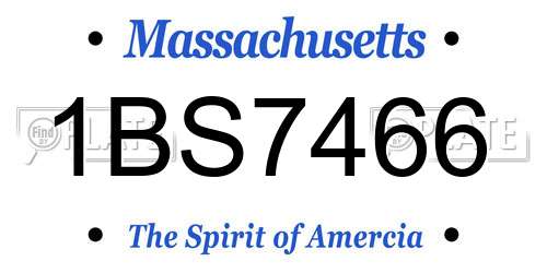 1BS7466 Massachusetts License Plate