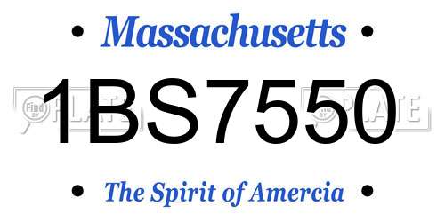1BS7550 Massachusetts License Plate