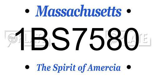 1BS7580 Massachusetts License Plate