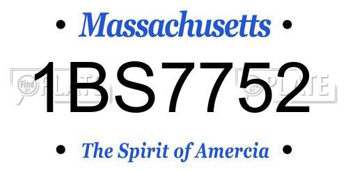 1BS7752 Massachusetts License Plate