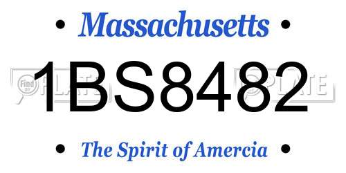 1BS8482 Massachusetts License Plate
