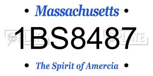 1BS8487 Massachusetts License Plate