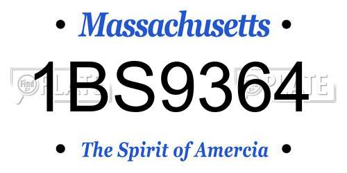 1BS9364 Massachusetts License Plate