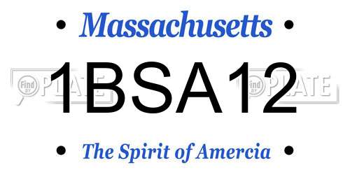 1BSA12 Massachusetts License Plate