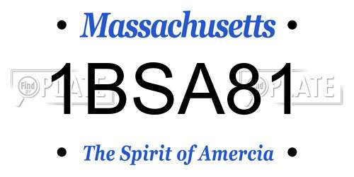 1BSA81 Massachusetts License Plate