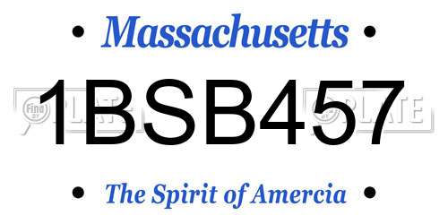 1BSB457 Massachusetts License Plate