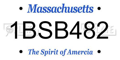 1BSB482 Massachusetts License Plate