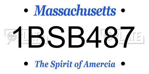 1BSB487 Massachusetts License Plate