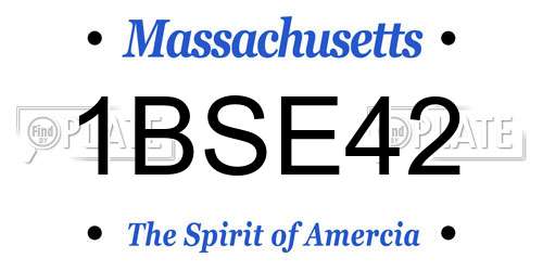 1BSE42 Massachusetts License Plate