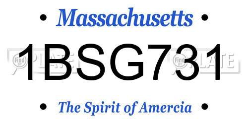 1BSG731 Massachusetts License Plate