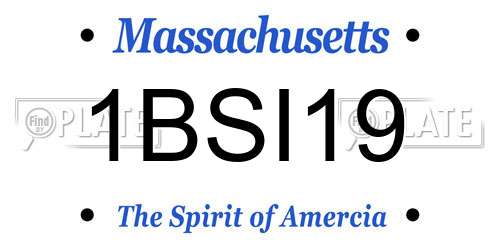 1BSI19 Massachusetts License Plate