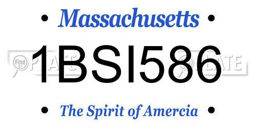 1BSI586 Massachusetts License Plate