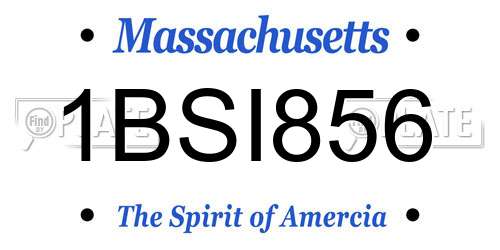 1BSI856 Massachusetts License Plate