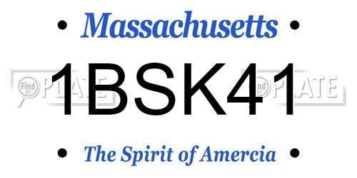 1BSK41 Massachusetts License Plate