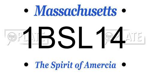 1BSL14 Massachusetts License Plate